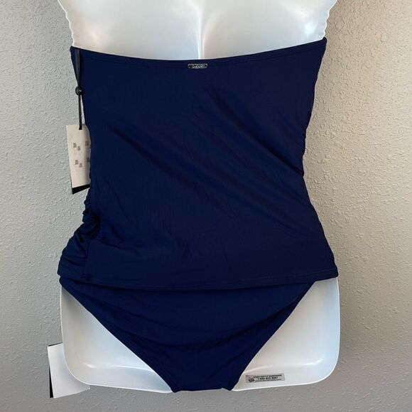NWT DKNY Navy Blue Tankini and Matching Bottoms Size 6 - Picture 4 of 11